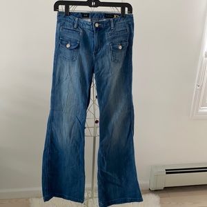 EXPRESS High Waisted Wide Leg Flare Jeans - Size 2